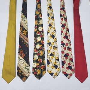 Bullock & Jones silk ties bundle of 6 fruit and floral